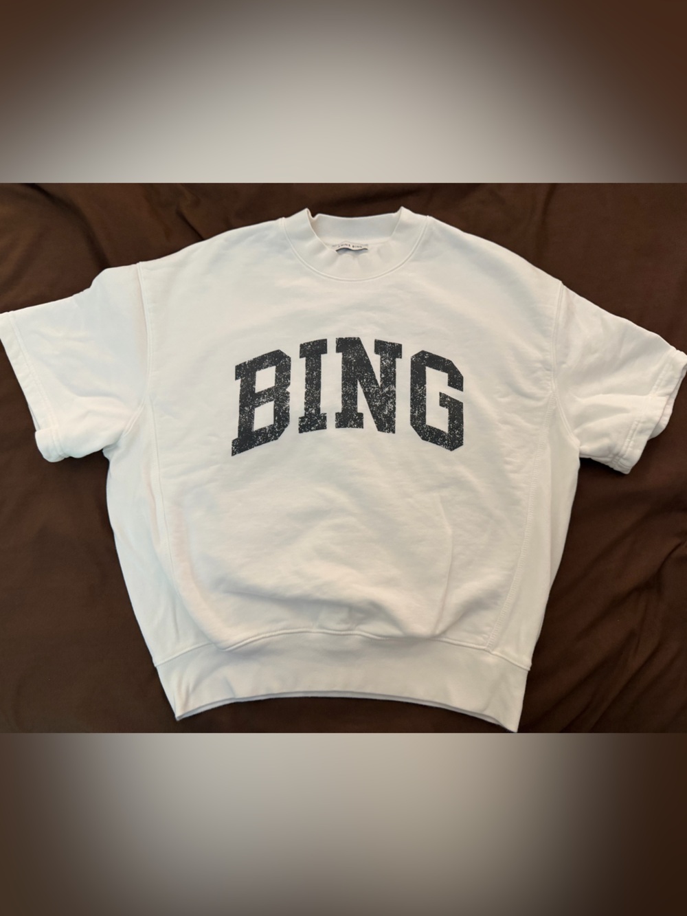 Anine Bing White short sleeve sweatshirt